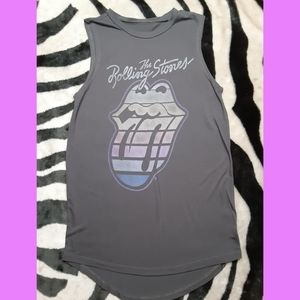 The Rolling Stones Gray Tank Top with Multicolor Logo
